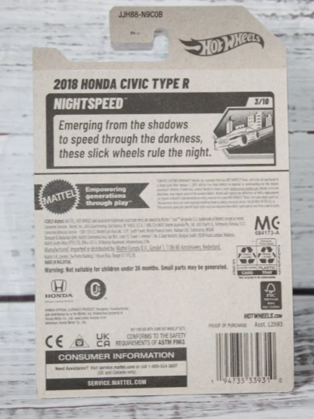 2026 Hot Wheels Mainline 2018 Honda Civic Type R Case Long card